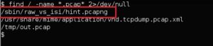 Finding the pcap file to analyze